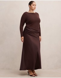 Forever New Curve - Briella Curve Boat Neck Draped Maxi Dress