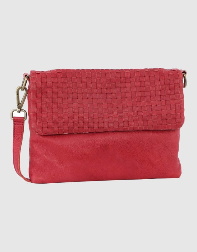 Pierre Cardin - Woven Leather Flap Cross-Body Clutch