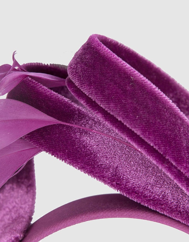 Max Alexander - Large Purple Velvet Bow Racing Fascinator
