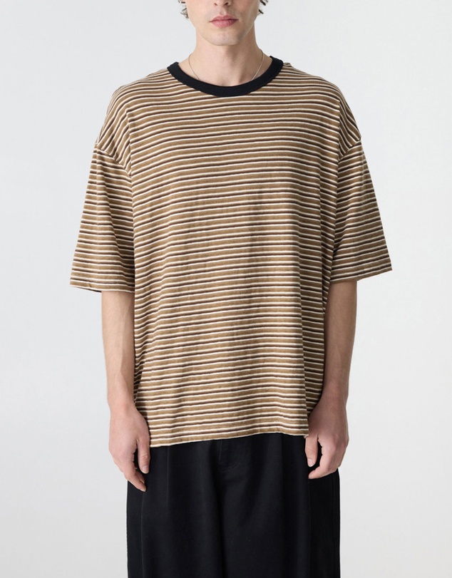 Bassike - Retro Stripe Boxy T-Shirt