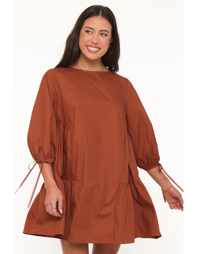 Petal & Pup - Arthur Long Sleeve Mini Dress - Camel