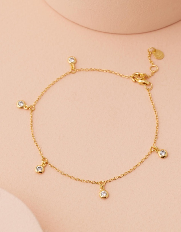 Bianc - Scattered CZ Bezel Drop Bracelet