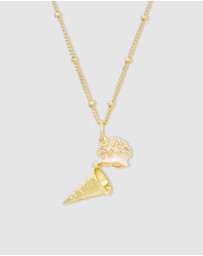 Wanderlust + Co - Cafe W+Co Ice-Cream Gold Necklace