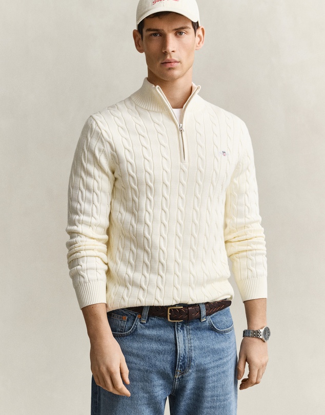 Gant - Cotton Cable Half-Zip Knit