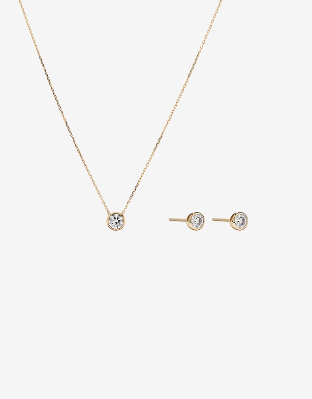 Michael Hill - Solitaire Stud & Pendant Box Set with 01.00 Carat TW of Laboratory-Grown Diamonds in 10kt Yellow Gold