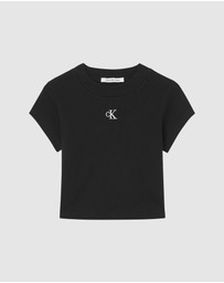 Calvin Klein Jeans - Slim Cropped Ribbed T-shirt