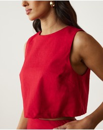 Atmos&Here - Celina Linen Blend Crop Top