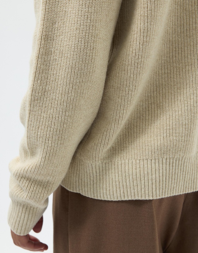 AERE - Wool Blend Chunky Knit Polo