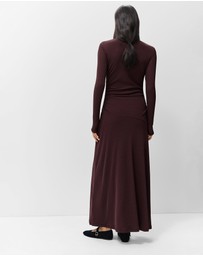 UNISON - Ruched Mesh Long Sleeve Dress