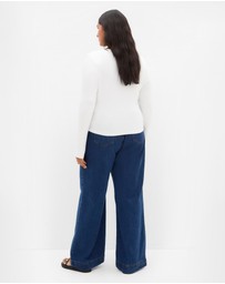 City Chic - Plus size Karla Long Sleeve Tee - ivory