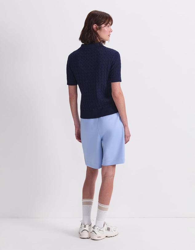Sportscraft - Cotton Cable Short Sleeve Knit Top