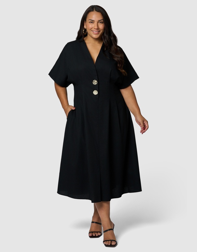 Something 4 Olivia - Blair Linen Midi Dress