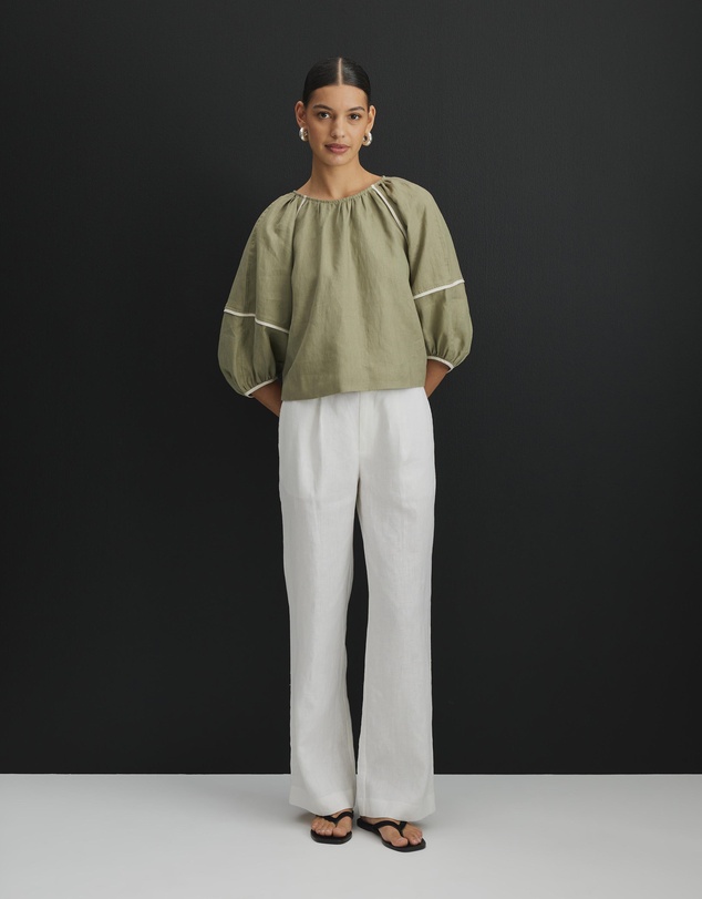AERE - Straight Leg Linen Pants
