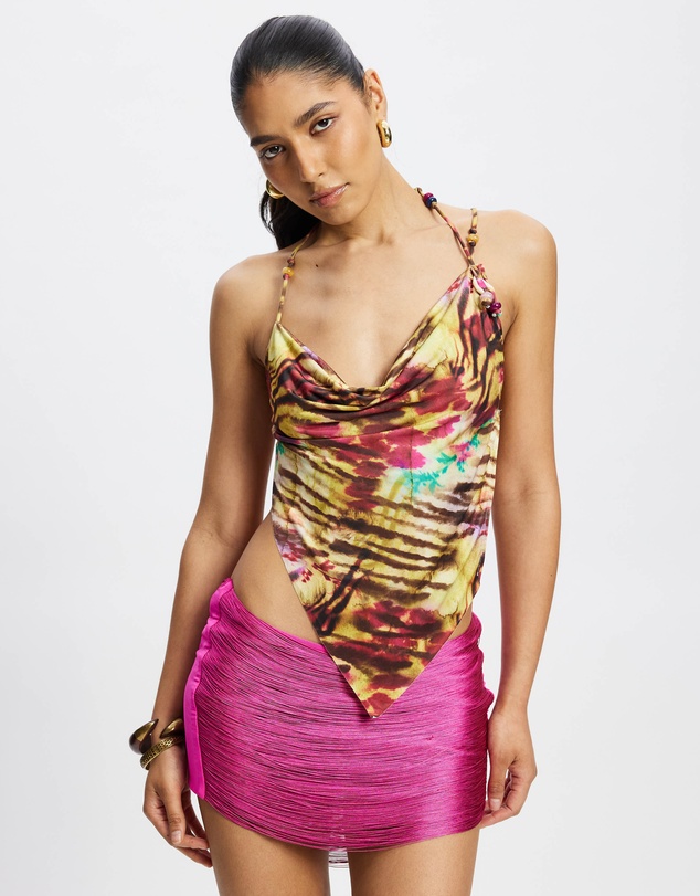 Jaded London - Beaded Cowl Backless Top