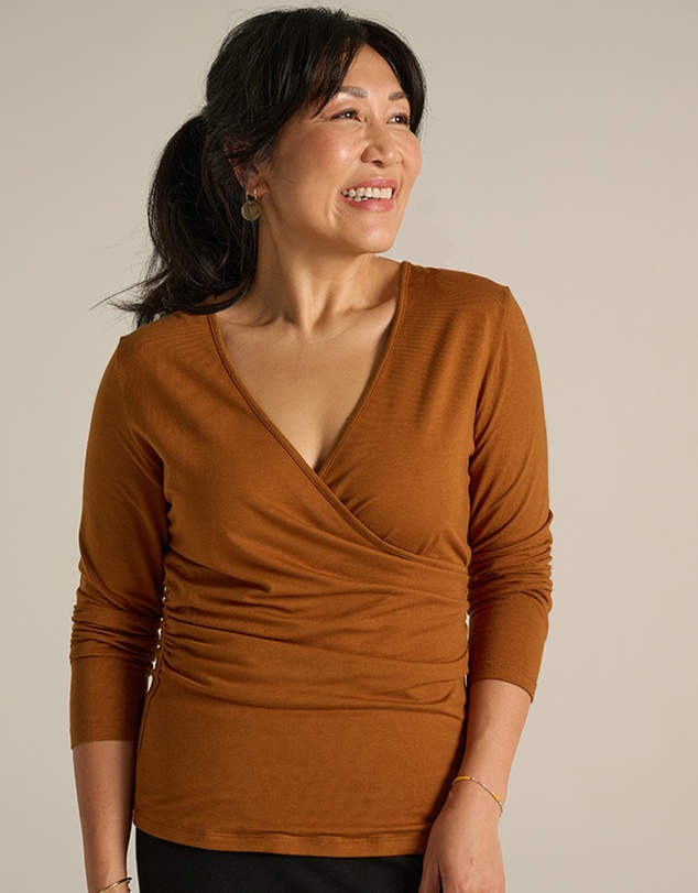 Bamboo Body - L/S Cross Front Top