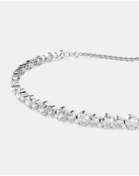 Swarovski - Matrix Tennis Bracelet, Mixed Round Cuts, White, Rhodium Plated