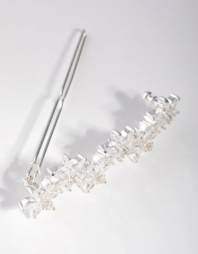 Lovisa - Silver Cubic Zirconia Flower Clip
