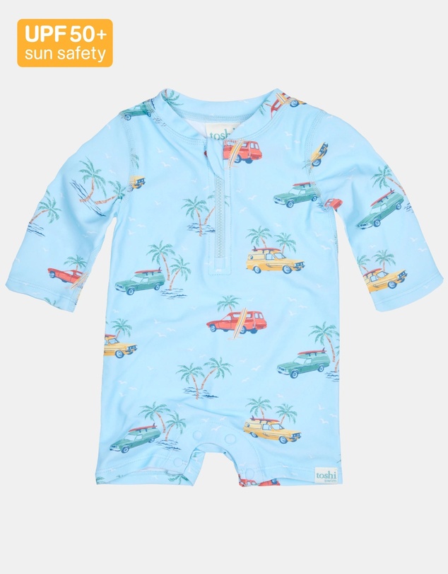 Toshi - Swim Onesie L/S Splash -  Swell Seekers Sky 000