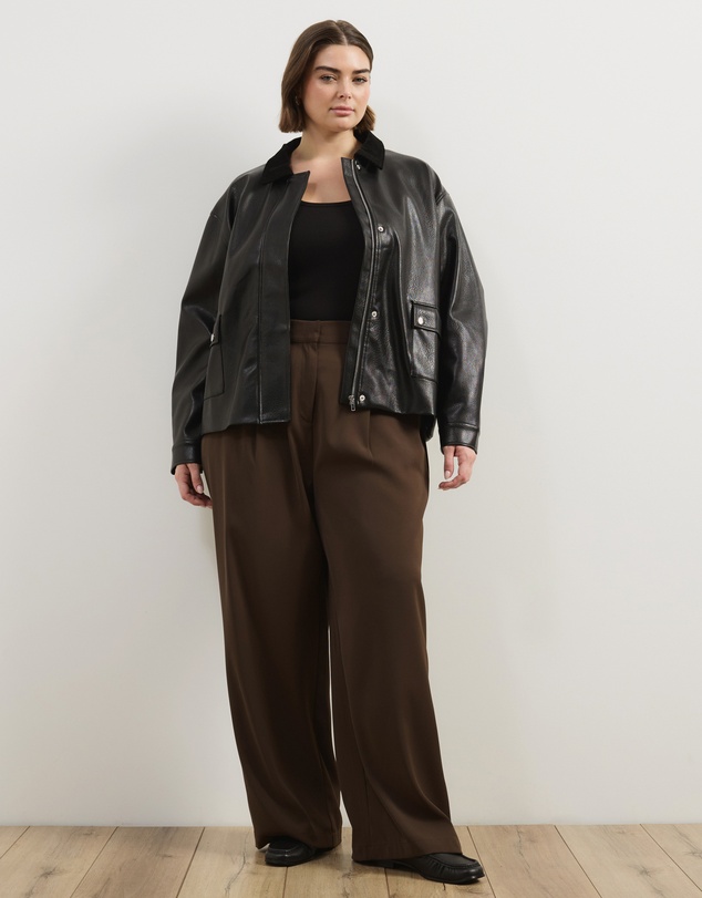 Atmos&Here Curvy - Mabel Leather Look Jacket