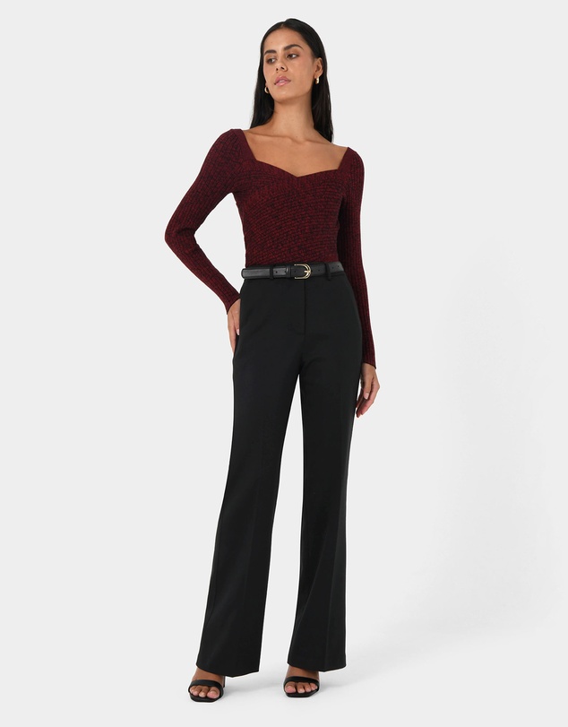 Forcast - Cienna Cross Over Knit Top