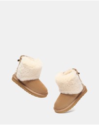 EVERAU - Australian Shepherd Ugg Bambi Kids Cow Suede Upper UGG Boots