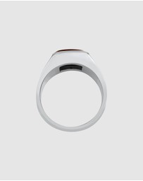Kuzzoi - ICONIC EXCLUSIVE - Ring Male Signet Tigers Eye 925 Sterling Silver