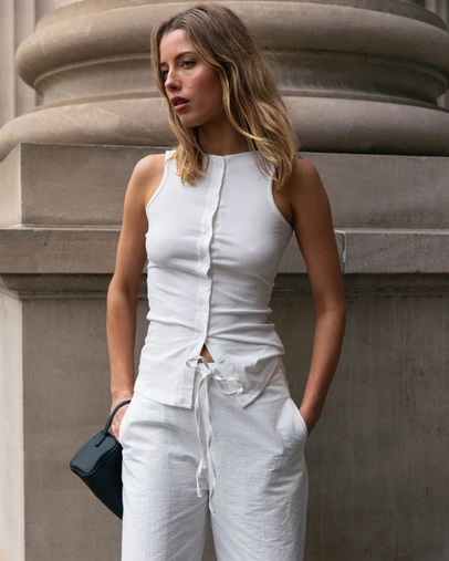 Style Addict - Button Tank Top