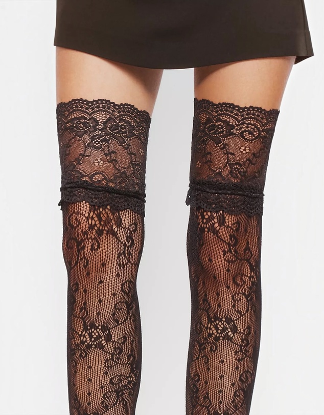 High Heel Jungle - Lace Thigh High Socks