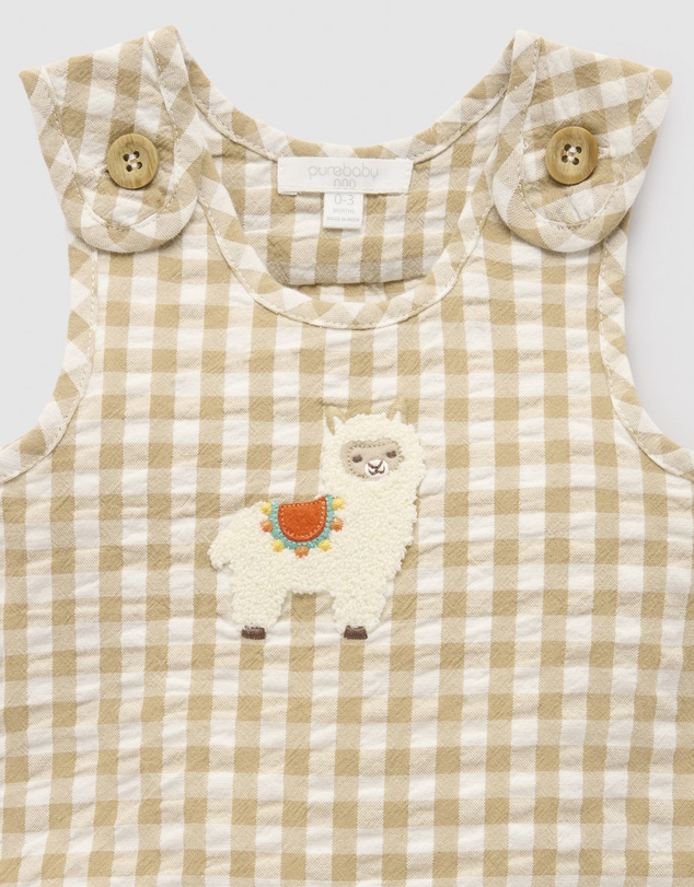 Purebaby - Gingham Romper -Kids-Babies