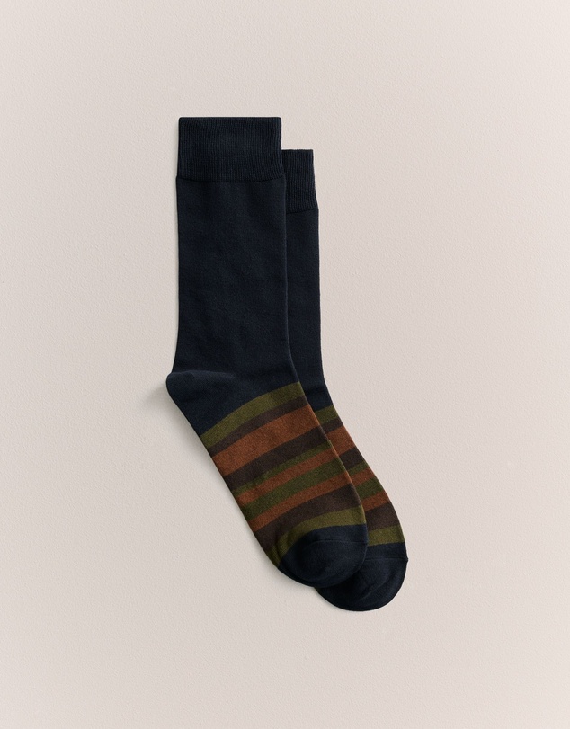 Trenery - Bold Stripe Sock in Night Sky