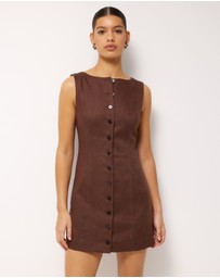 AERE - Kiri Button Through Linen Mini Dress