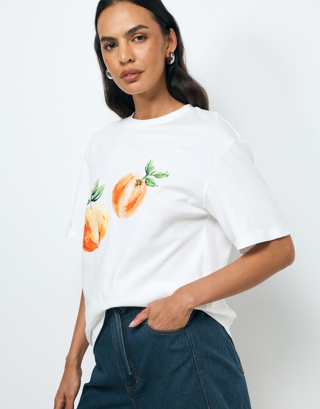 AERE - Peach Print Relaxed T-Shirt