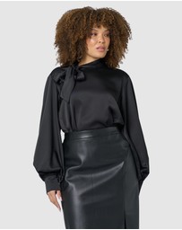 Pink Dusk by Curve Project - Truth Hurts High Neck Blouse