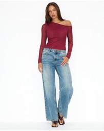 Dazie - Alina Asymmetrical Mesh Top