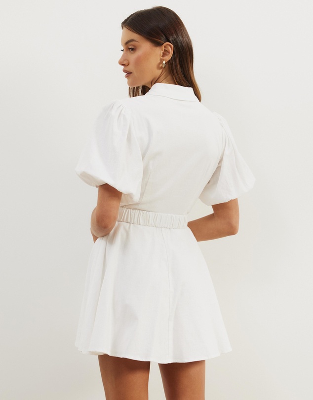 Atmos&Here - Kirrie Linen Blend Belted Mini Dress