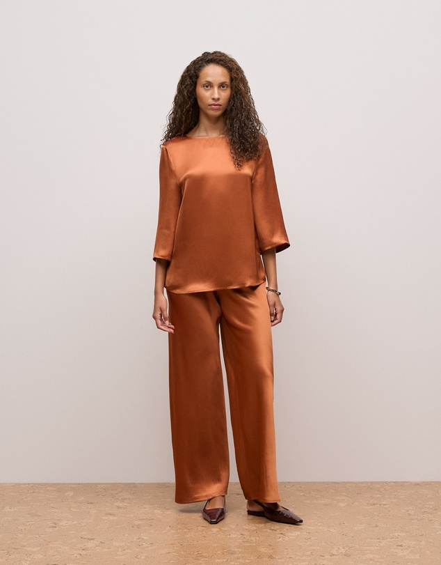 Trenery - Satin Relaxed Blouse in Sierra