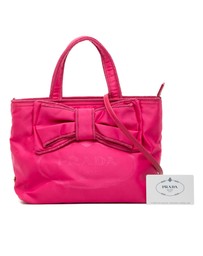 Pre-Loved by Azura Reborn - Pre-Loved Tessuto Canapa Logo Bow Satchel