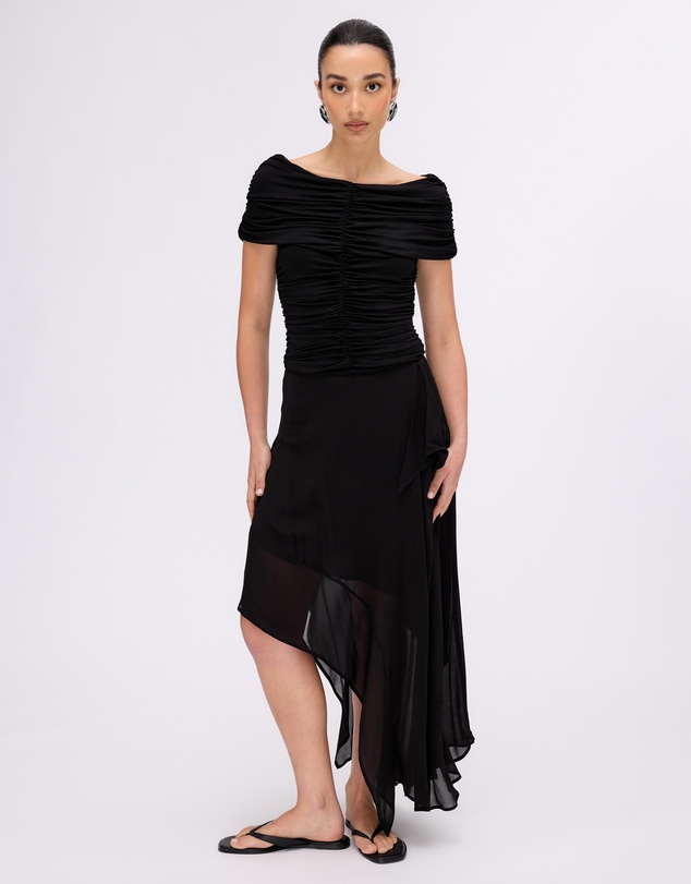 Minima Esenciales - Saffron Jersey Ruched Top