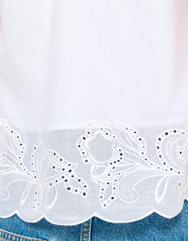 AERE - Organic Cotton Embroidery One Shoulder Top
