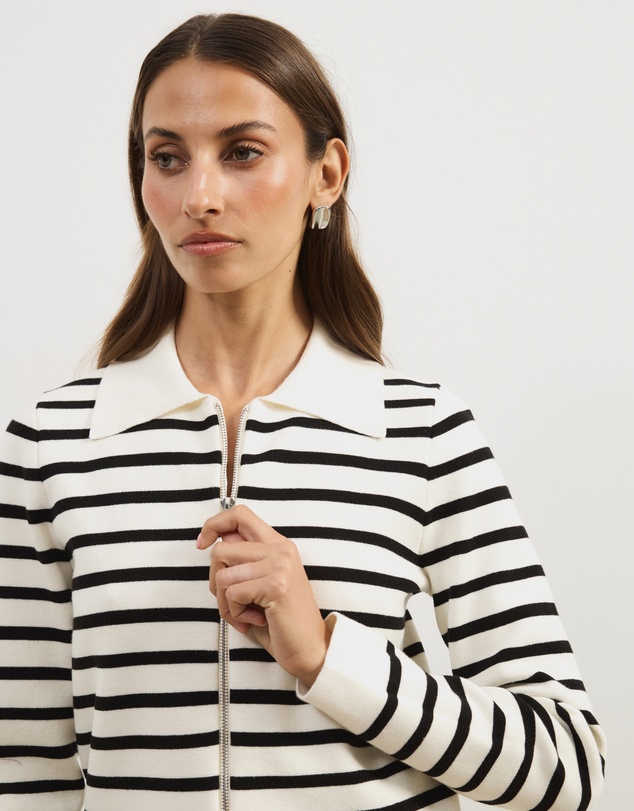 Atmos&Here - Delilah Long Sleeve Double Ended Zipped Knit Jacket