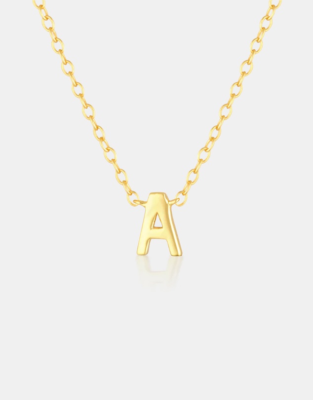 The Silver Collective - Petite A-Z Letter Necklace - A