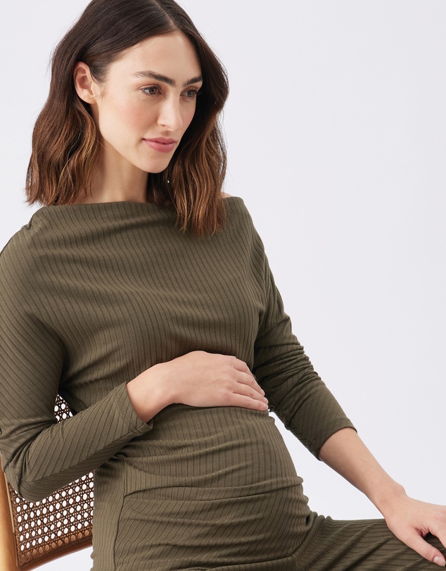 Ripe Maternity - Off-Shoulder Rib Top