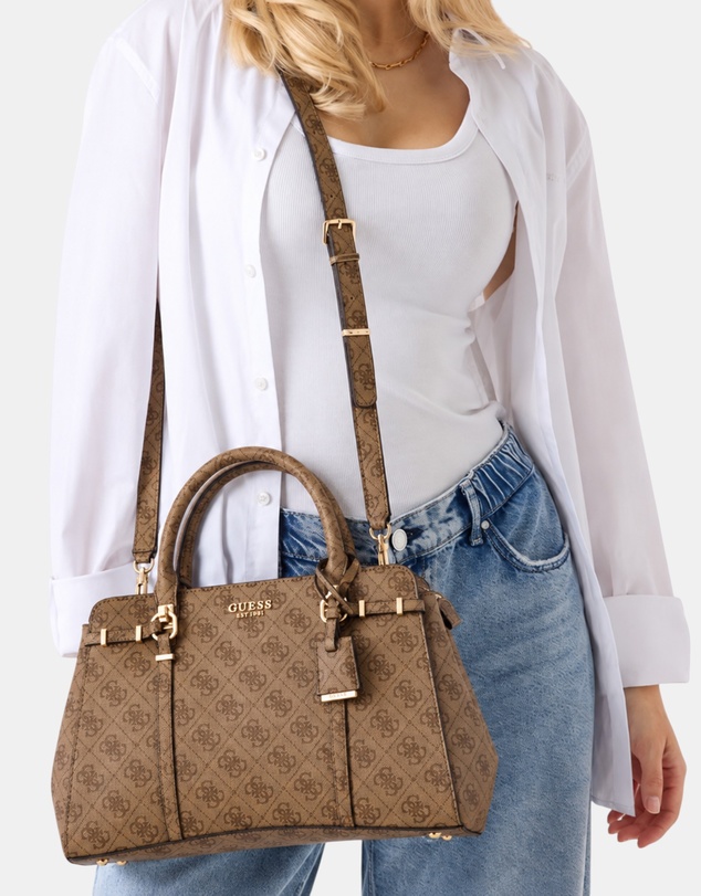 GUESS - Leona Logo Small Multi Compartment Satchel Bag