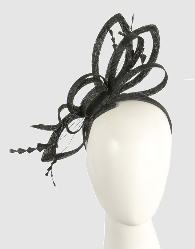 Max Alexander - Black Sinamay Loops Fascinator