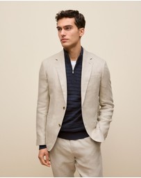 Trenery - Regular Fit Belgian Linen Blazer in Flax