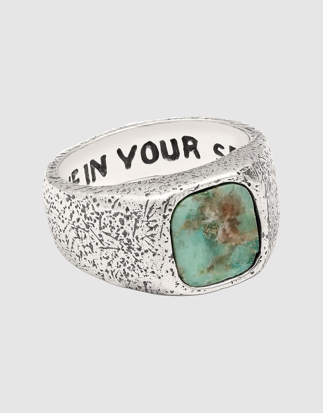 Haze & Glory - ICONIC EXCLUSIVE - Ring Men Earthly Turquoise Signet 925 Sterling Silver