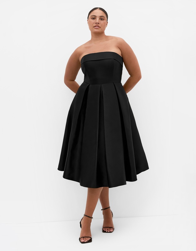 City Chic - Plus size Tiffany Strapless Midi Dress - black