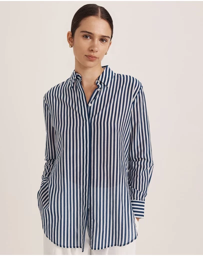 SABA - Cora Silk Cotton Boyfriend Shirt