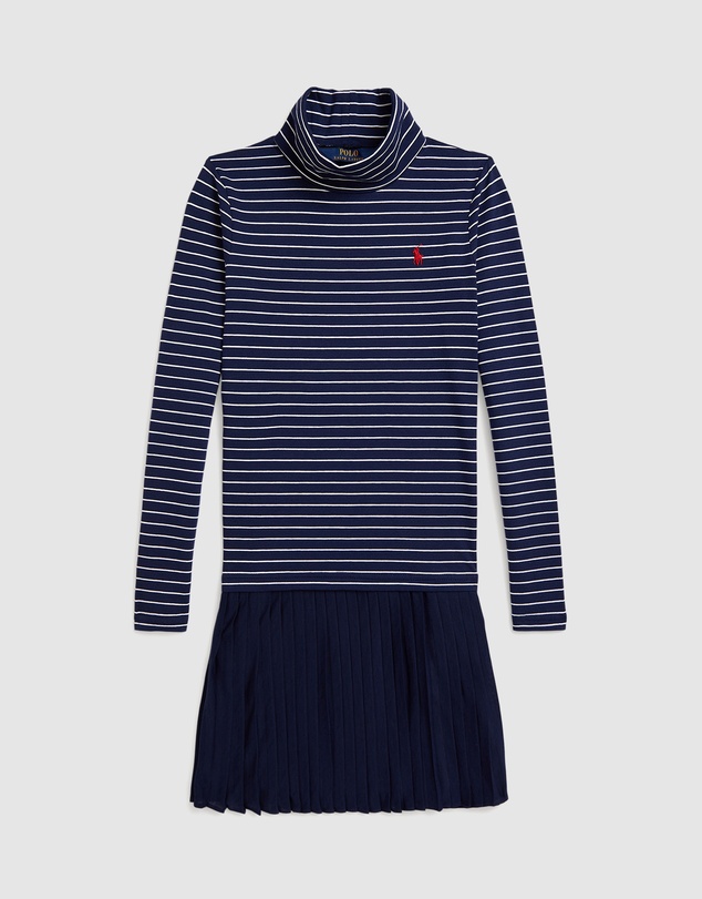 Polo Ralph Lauren - Striped Stretch Jersey Turtleneck Dress - ICONIC EXCLUSIVE - Teens