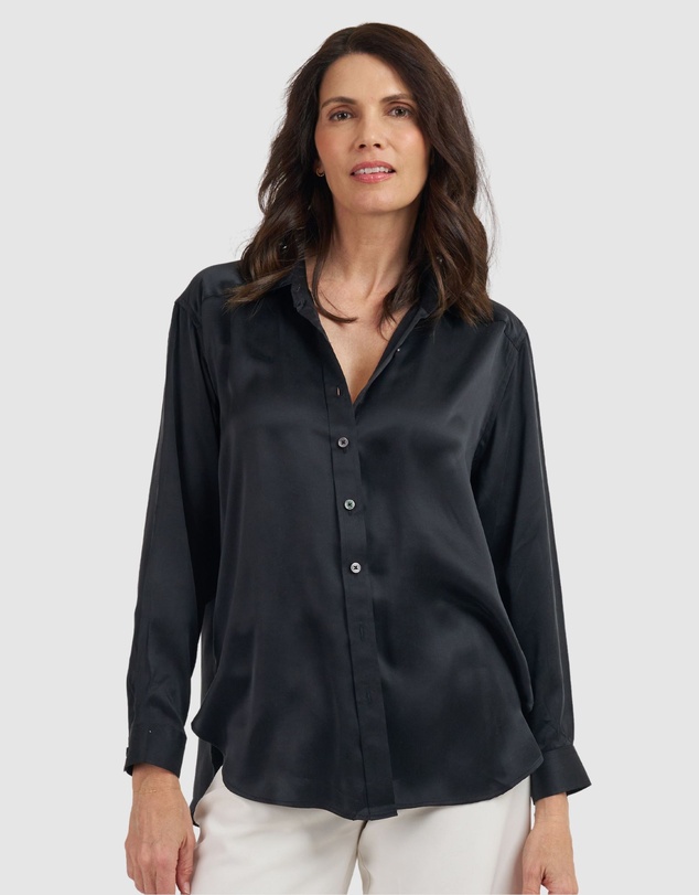 CAMIXA - Soie Satin Oversized Silk Shirt